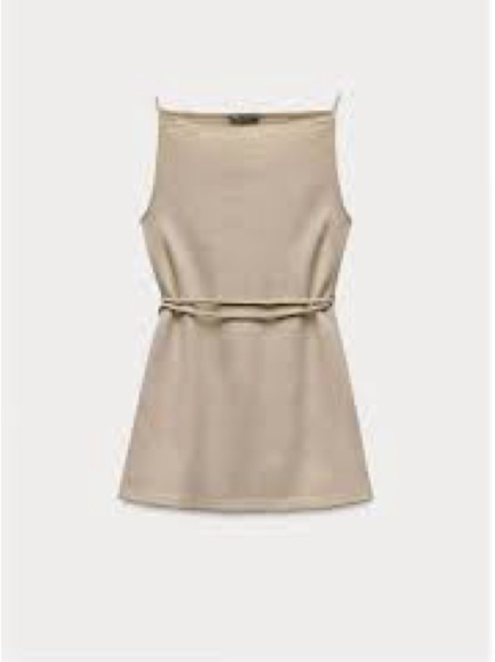 M Sleeveless Belted Tank Tunic - Tan